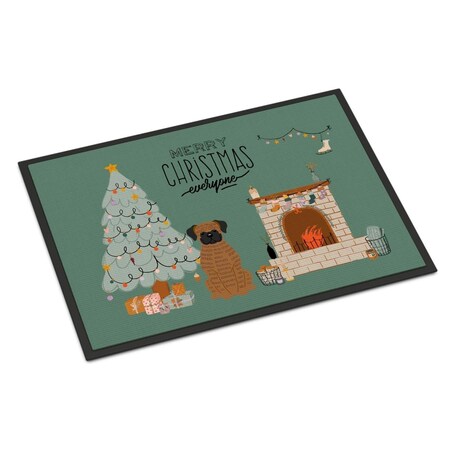 Carolines Treasures 24 x 36 in. Brindle Boxer Christmas Everyone Indoor or Outdoor Mat CK7680JMAT